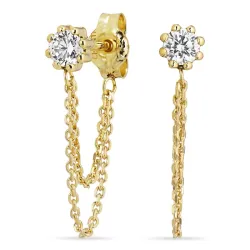 ketjukorvakorut 9 karaatin kultaa kanssa zirkoni - Gold Collection