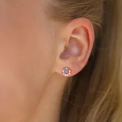 monivärisiä korvarenkaat 9 karaatin kultaa kanssa zirkoni - Gold Collection