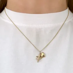 Usko-toivo-rakkaus kaulaketju kullattua hopeaa riipus 9 karaatin kultaa - Amoré