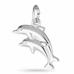 kaksinkertaiset delfiini riipus  rodinoitua hopeaa