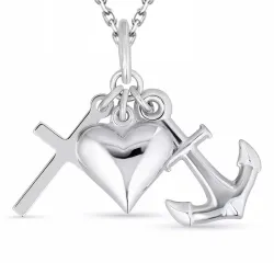 Usko-toivo-rakkaus kaulaketju hopeaa riipus hopea - Amoré