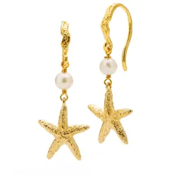 Sistie Selina meritähti korvarenkaat  kullattua hopeaa