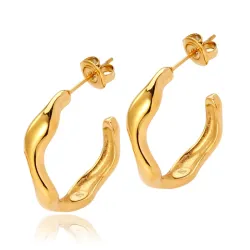 Sistie2ND Wavy rengas  kullattu teräs