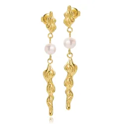 Sistie2ND Freja helmi ketjukorvakorut  kullattu teräs