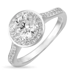 zirkoni sormus hopea