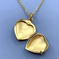 sydän medaljonki  kullattua hopeaa