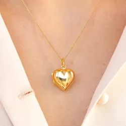 17 mm sydän medaljonki  kullattua hopeaa