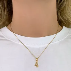 numero 4 riipus  kullattua hopeaa