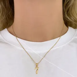 numero 7 riipus  kullattua hopeaa