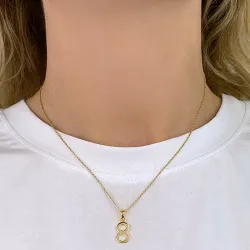 numero 8 riipus  kullattua hopeaa