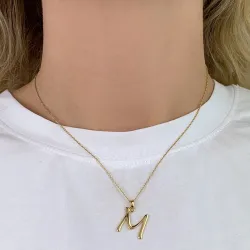 m-kirjain riipus  kullattua hopeaa - My Letter