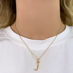 j-kirjain riipus  kullattua hopeaa - My Letter