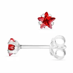 4 mm tähti zirkoni nappikorvakorut  hopeaa - Little Ones