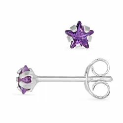 4 mm tähti zirkoni nappikorvakorut  hopeaa - Little Ones