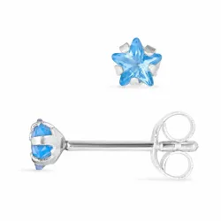 4 mm tähti zirkoni nappikorvakorut  hopeaa - Little Ones