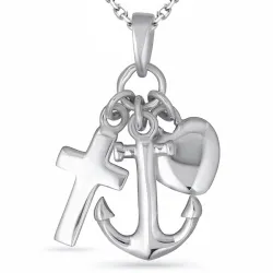 Usko-toivo-rakkaus kaulaketju hopeaa riipus kullattua