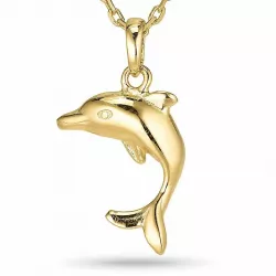 Delfiini kaulaketju  kullattua hopeaa riipus kullattua hopeaa