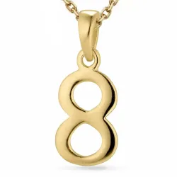 numero 8 kaulaketju kullattua hopeaa riipus kullattua hopeaa
