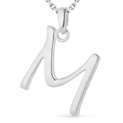 m-kirjain kaulaketju hopeaa riipus hopea - My Letter