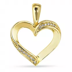 sydän timantti riipus 8 karaatti kultaa 0,0015 ct