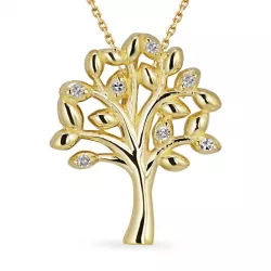 elämänpuu timantti kaulaketju kullattua hopeaa riipus 8 karaatin kultaa