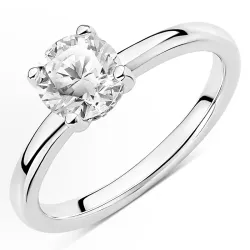 zirkoni solitaire-sormus hopea