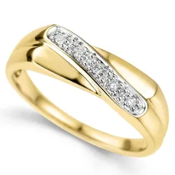 näytepakkaukset abstrakti timantti sormus 9 karaatin kulta ja valkokultaa 0,05 ct