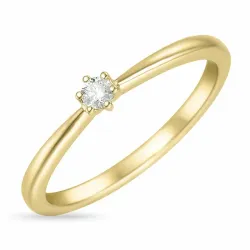 timantti solitaire-sormus 9 karaatin kultaa 0,08 ct