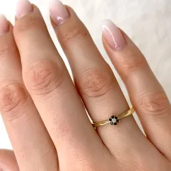 kukka musta timantti sormus 9 karaatin kultaa 0,01 ct 0,05 ct