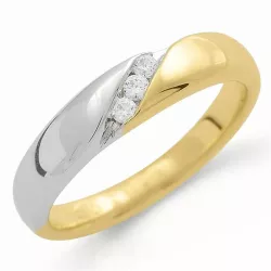 timantti sormus 9 karaatin kulta ja valkokultaa 0,08 ct