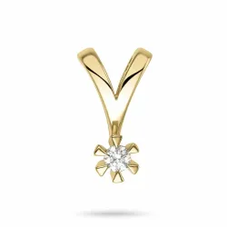 timantti solitaire-riipus 9 karaatti kultaa 0,05 ct