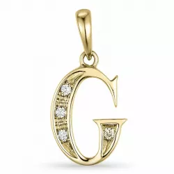 G-kirjain timantti riipus 9 karaatti kultaa 0,03 ct