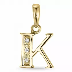 K-kirjain timanttiriipus 9 karaatti kultaa 0,02 ct