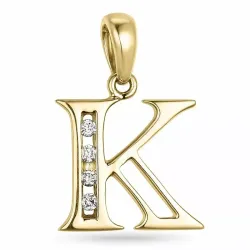 k-kirjain riipus 9 karaatti kultaa 0,04 ct