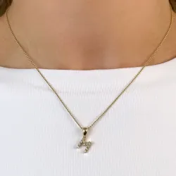 m-kirjain timantti riipus 9 karaatti kultaa 0,06 ct