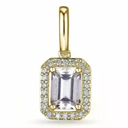 Morganite timanttiriipus 9 karaatti kultaa 0,78 ct 0,11 ct