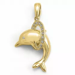 Delfiini timantti riipus 9 karaatti kultaa 0,06 ct