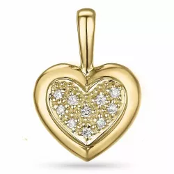 Sydän timantti riipus 9 karaatti kultaa 0,05 ct