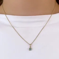 trendikkäitä kukka topaasi timanttiriipus 9 karaatti kultaa 0,03 ct 0,21 ct