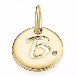 B-kirjain timanttiriipus 9 karaatti kultaa 0,01 ct