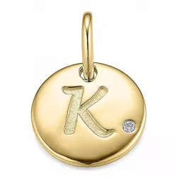 K-kirjain timanttiriipus 9 karaatti kultaa 0,01 ct