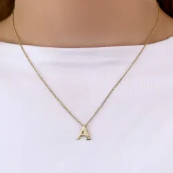 a-kirjain timantti riipus 9 karaatti kultaa 0,01 ct