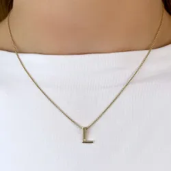 L-kirjain timantti riipus 9 karaatti kultaa 0,01 ct