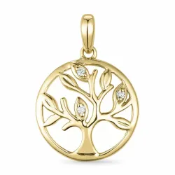 elämänpuu timantti riipus 9 karaatti kultaa 0,02 ct