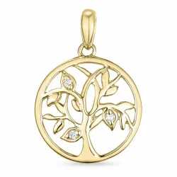 elämänpuu timantti riipus 9 karaatti kultaa 0,02 ct