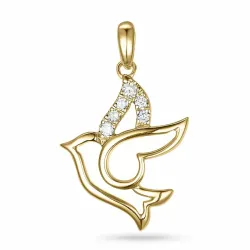 lintuja timantti riipus 9 karaatti kultaa 0,06 ct