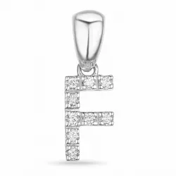 f-kirjain timantti riipus 9 karaatti valkokultaa 0,061 ct