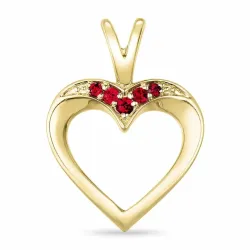 sydän rubiini riipus 9 karaatti kultaa 0,07 ct