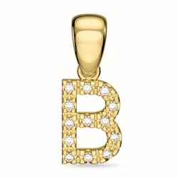 b-kirjain timantti riipus 9 karaatti kultaa 0,08 ct