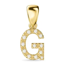 g-kirjain timantti riipus 9 karaatti kultaa 0,07 ct